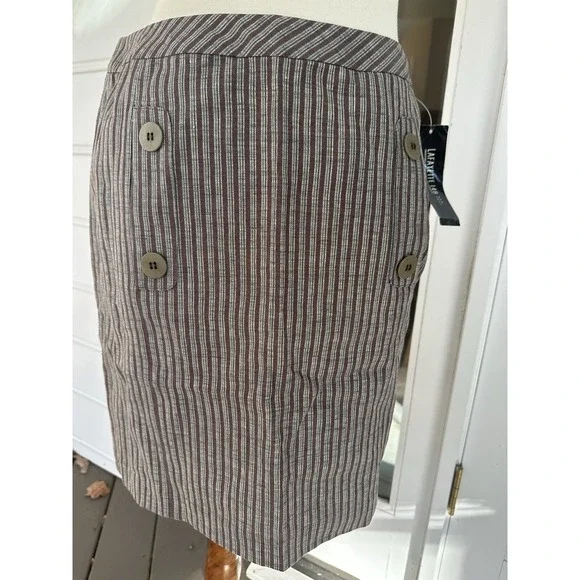 lafayette 148 new york Sz. 4 brown and blue striped skirt - Picture 1 of 9
